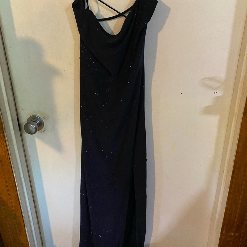 Windsor Blue Spaghetti Strap Backless Gown